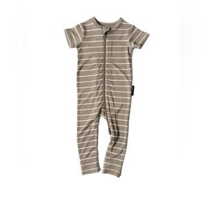 Little Bipsy x Babybreez Short Sleeve 2-Way Zip Pinstripe Kids Pajamas 6M-24M